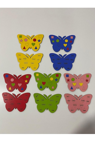 Eğitici Ahşap Kelebek Oyunu Strateji Ve Mantık Oyunu 5'li Set