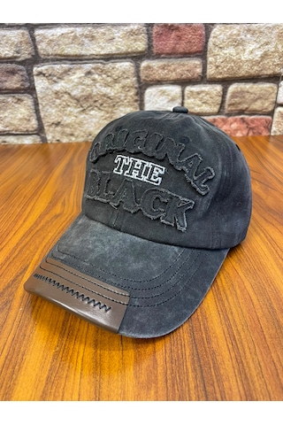 Hamze Original Black Logo Vintage Eskitme Yıkamalı Beyzbol Cap Şapka Siyah