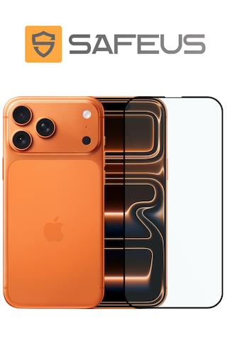 Safeus Tam Kaplayan Parmak İzi Bırakmayan Safir Ekran Koruyucu Cam, Apple Uyumlu iPhone 17 Pro Max İle