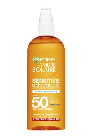 Garnier Ambre Solaire Sensitive Advanced SPF 50+ Besleyici Koruyucu Yağ 150 ML