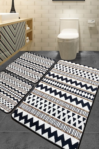 Chilai Home Linie 3'lü Set Djt Banyo Halısı 60x100 Cm 50x60 Cm 50x60 Cm Beyaz