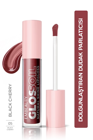 Embeauty Velvet Cherry No:5 Glossoil - Nemlendirici, Dolgunlaştırıcı Dudak Parlatıcısı Black Cherry 05