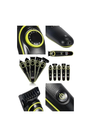 5 Başlıklı Şarjlı Tıraş Makinesi Kablosuz Saç Sakal Burun Tıraşına Uygun