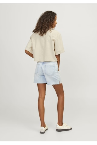 Jack & Jones Kadın Crop Keten Gömlek - Lulu 12231335 Cement Bej