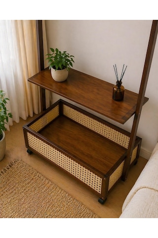 Pureza Ayaklı Askılık Raflı Çok Amaçlı Giysi Standı 90x150 Cm Çok Renkli