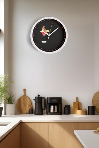 Modern Duvar Saati - 35cm - Önü Camlı Beyaz Kasa - Sessiz Mekanizma-jh0168 Beyaz