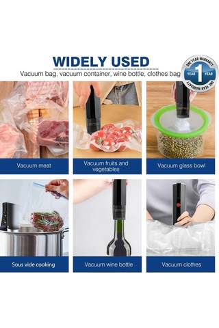 Bosphorusboutique02 Yunboo El Fırçası Vakum Makinesi - 1200mah Pil, 55-65kpa, Usb Şarj, Abs Kasa, Tek Tıklama, Siyah Siyah