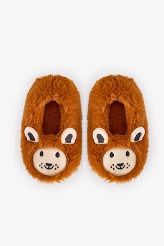 Penti Erkek Çocuk Kahverengi Lion Kedi Desenli Dokulu Patik Bn78