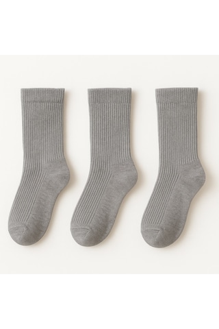 Plus Scorpion Erkek Pamuklu Soket Çorap 3 Lü Paket 40-44 Numara Siyah / Gri / Petrol Nefes Alabilir Günlük Ve Spor Kullanım Gri