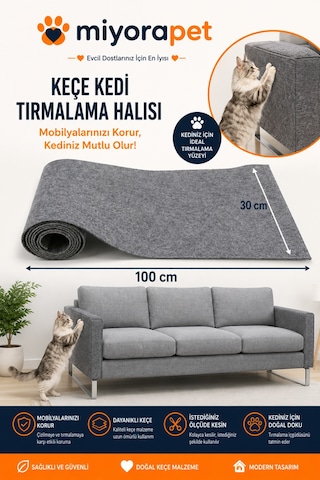 Tırmalama Halısı Gri 30 x 100 CM