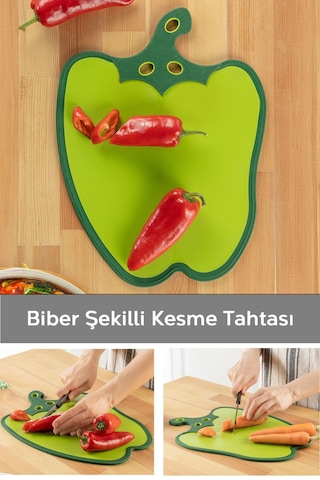 Biber Kaydırmaz Esnek Kesim Panosu - Meyve Sebze Et Doğrama Kesme Tahtası - Kesme Tablası