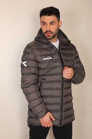 Diadora Roy Anarok Antrasit Erkek Şişme Uzun Mont - Royanarokant Gri