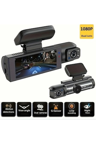 Leerfei 3 Kameralı Araç İçi Kamera Sd Kart Destekli Kamera V9 - Hafıza Kartı Dahil Değildir