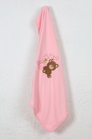 %100 Pamuklu Yenidoğan Çift Katlı Penye Bebek Battaniyesi Sb 512 Pembe