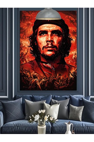 Che Guevara Ünlü Portresi Dekoratif Kanvas - Mdf Ahşap Tablo