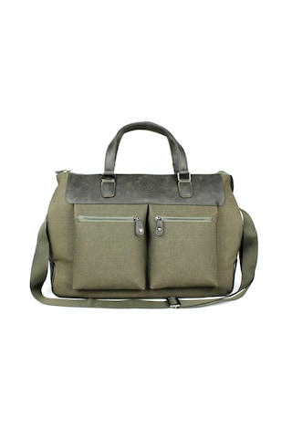 Seyahat Çantası Spor Çanta Haki Kanvas Kumaş El Valizi Haki