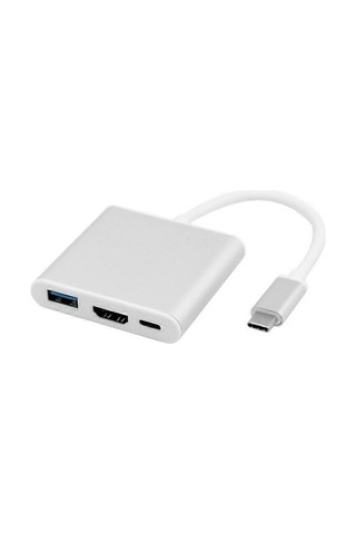 Usb Type-c 3.1 - Hdmı + Usb3.0 Otg + Type-c Dişi Adaptör 1080p Hd Video İletim Adaptörü