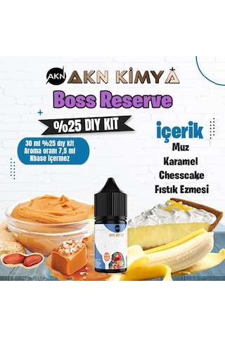 Boss Reserve Cutwood Yoğun Dıy Kit Muz Karamel Kek Gıda Aroması %25 Oranda Aroma İçerir Hazır Değildir 30 Ml