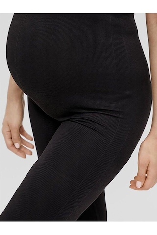 Bir Beden Küçük Gösteren Toparlayıcı Solmayan Siyah Fitilli Hamile Tayt