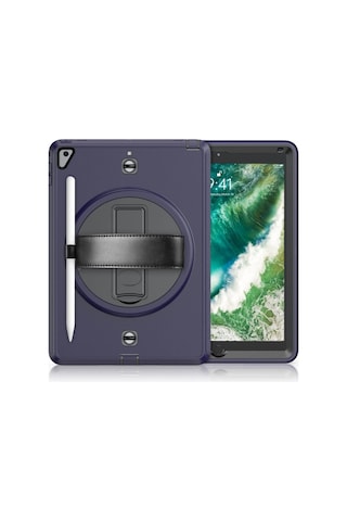 Zenviya21 Apple iPad Uyumlu 5 Air 9.7 Kılıf Strap-c Otterbox Tablet Kapak - Lacivert Zenya785 Arka Kapak