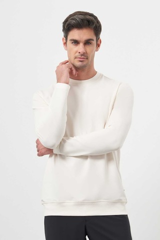 Morven Erkek Basic Dynamic Fit Bisiklet Yaka Sweet Shirt 25ks063010650 Krem