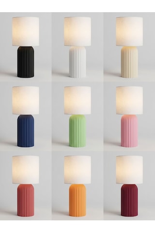 Tera Model - Led Abajur - Masa Lambası - Usb 5v İle Çalışır - Slim Led Aydınlatması Dahildir - Dekoratif Lamba - Renk Seçenekli Çok Renkli