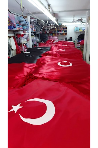 Trendmirend 23 Nisan Ve 29 Ekim İçin Saten Ay Yılsız Baskılın Bagcıklı Baskılı Pelerin Kırmızı