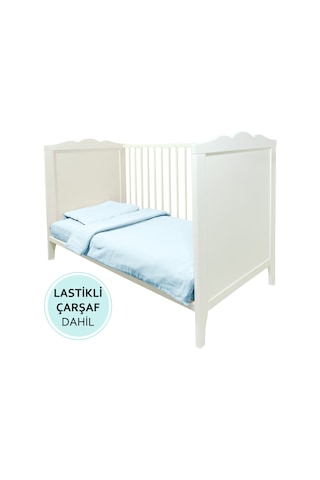 4 Katlı Müslin Bebek Nevresim Takımı Uyku Seti %100pamuk Mavi