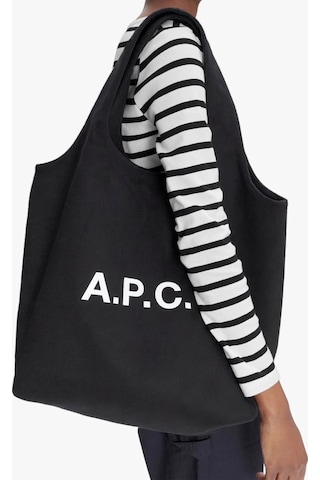 A.p.c Ninon Unisex Lüks Yün Kaşmir Karışımlı Yatay Tote Çanta Spor Çanta Siyah