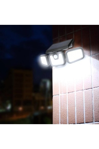 74 Led Güneş Enerjili Hareket Sensörlü 3 Taraflı Solar Bahçe Aydınlatma Lambası Sokak Lambası Çok Renkli