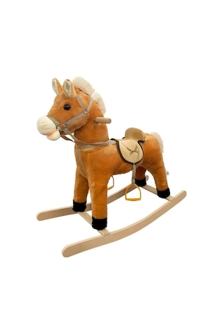 Peluş Sallanan At - Ses Efektli Ve Yumuşak Oturma Alanlı 65 Cm