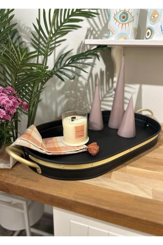 The Mia GLN0082 Galvin Tepsi Siyah 65x33 Cm