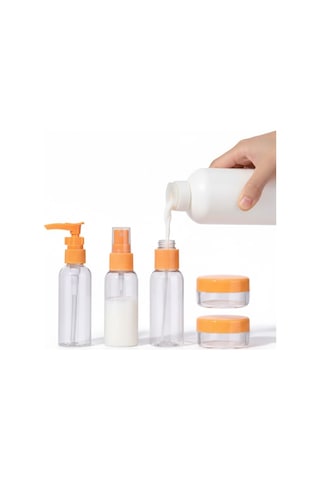 30 Ml 5 Li Seyahat Şişesi Seti Çantalı Kozmetik Organizer Çok Renkli