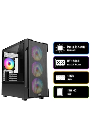 Fazeon RMT-N11F-04 i5 14400F 16 GB 1 TB RTX5060 SSD Dos Masaüstü Bilgisayar