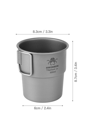 Fastbuy 300ml Saf Titanyum Kahve Fincanı - Hafif Ve Dayanıklı Diğer