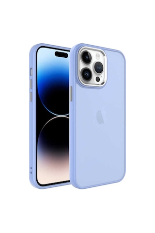 Apple Uyumlu iPhone 14 Pro Max Kılıf Buzlu Sert Pc Zore May Kapak Lila