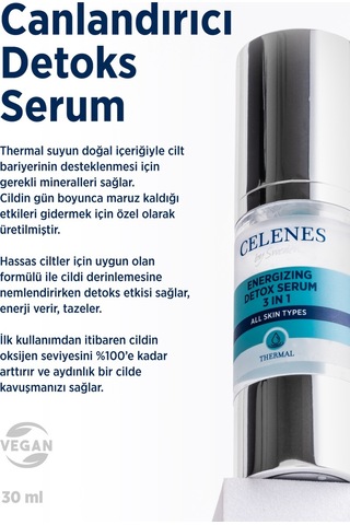 Celenes By Sweden Canlandırıcı Detoks 3'ü 1 Arada Serum 30 ML