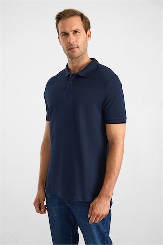 Süvari Lacivert Slim Düz Baskısız Pike Düğmeli Polo Yaka Tişört Sts1014000019-m09