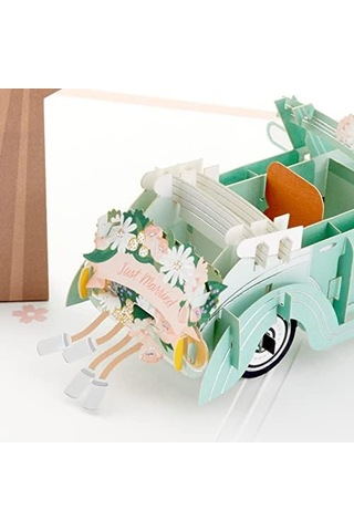 Signature Paper Wonder Pop Up Düğün Kartı Klasik Araba, Yeni Evlenmiş 5rzh1207