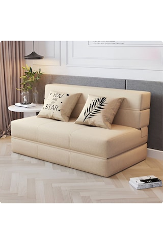 Good Night Twix Çift Kişilik Katlanır Yataklı Tv Koltuğu 120cm Bej