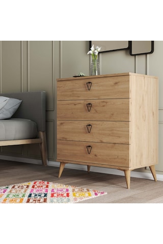 3612 Versace 4 Çekmeceli Ayaklı Şifonyer Sepet