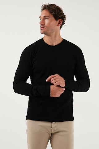 Buratti Pamuklu Bisiklet Yaka Slim Fit Basic Erkek Sweat 5905073 Siyah