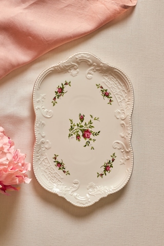 Karaca Vintage Rose Kayık Tabak 35 Cm Çok Renkli
