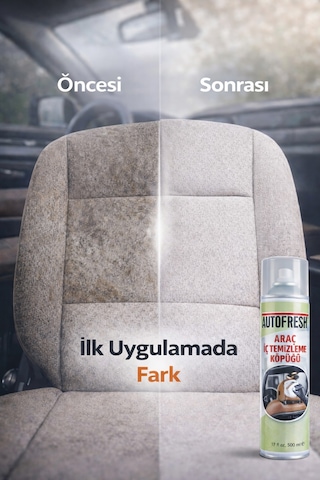 Autofresh Araç İç Temizleyici Köpük Sprey 500 Ml Oto Koltuk, Tavan, Döşeme Ve Torpido Temizleme Köpüğü