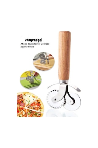 Sengenegel Pratik Hamur Ve Pizza Kesme Ruleti Hamur Ve Börek Kesici Rulet Çift Taraflı Kesme Bıçağı
