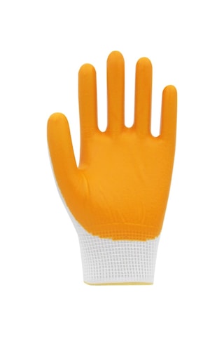 Beybi PN5 Polyester Örme Nitril Iş Eldiveni Beyaz – Sarı