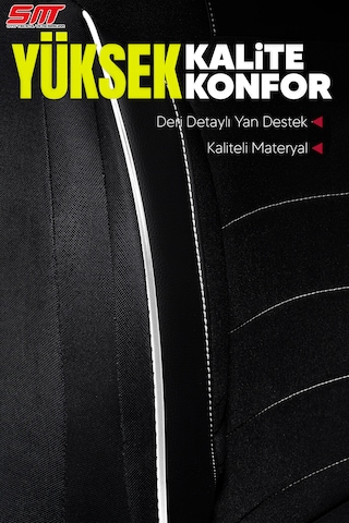 Era Serisi Universal Oto Koltuk Kılıfı Siyah-beyaz