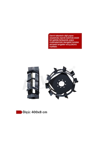 Asvera Çapa Makinesi Demir Teker Takımı 4.00-8 - 5-7.5 Hp Uyumlu Arazi Tipi Demir Tekerlek