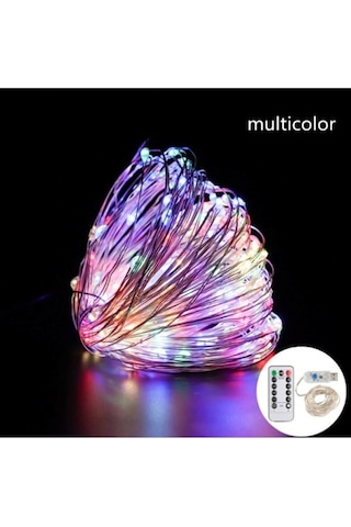 8 Modlu Usb'li Kumandalı Peri Led 5 Metre Beyaz - Renkli