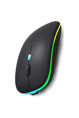 Led Kablosuz Bluetooth Fare, İnce Şarj Edilebilir Sessiz Mouse Taşınabilir Usb2.4g Bluetooth5.1modlu Diğer